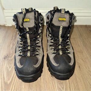 New Stanley Steel Toe Black and Tan Men's Boots Size 7